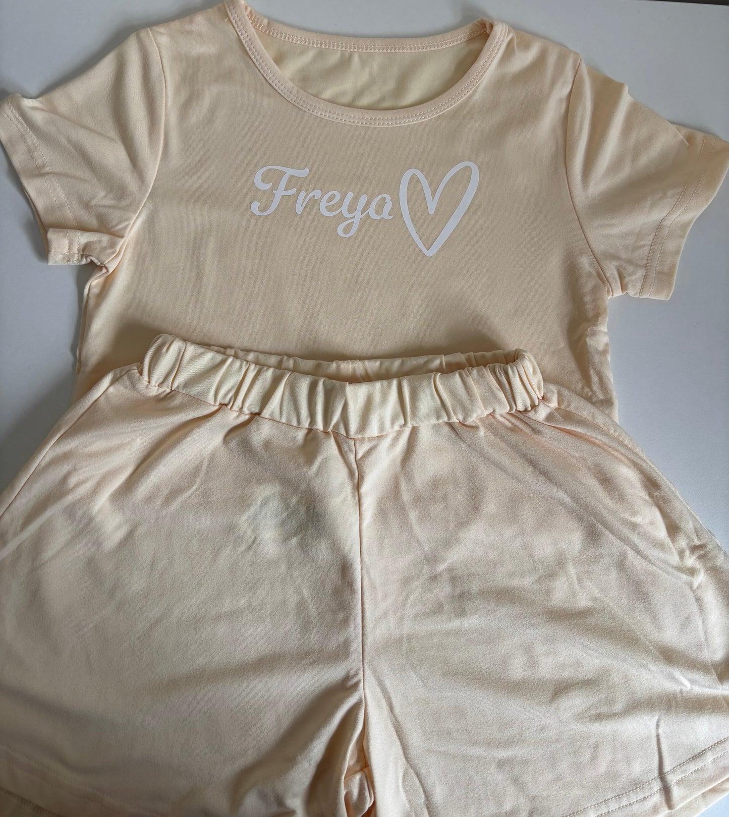 Yellow floaty shorts set