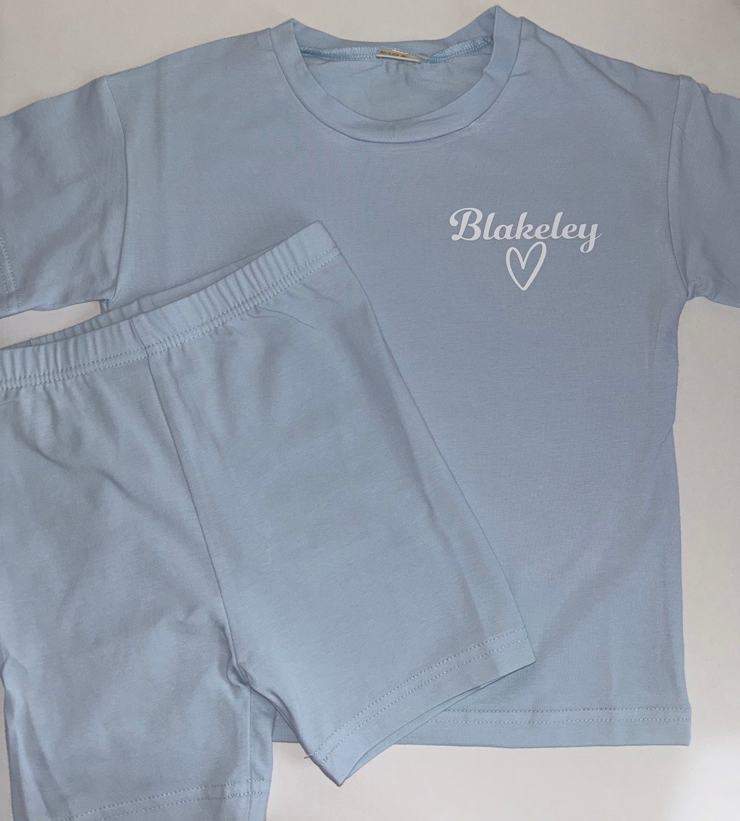 Blue cycling shorts set