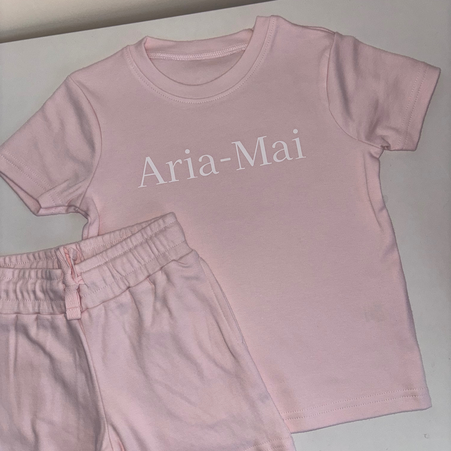 Pink shorts set
