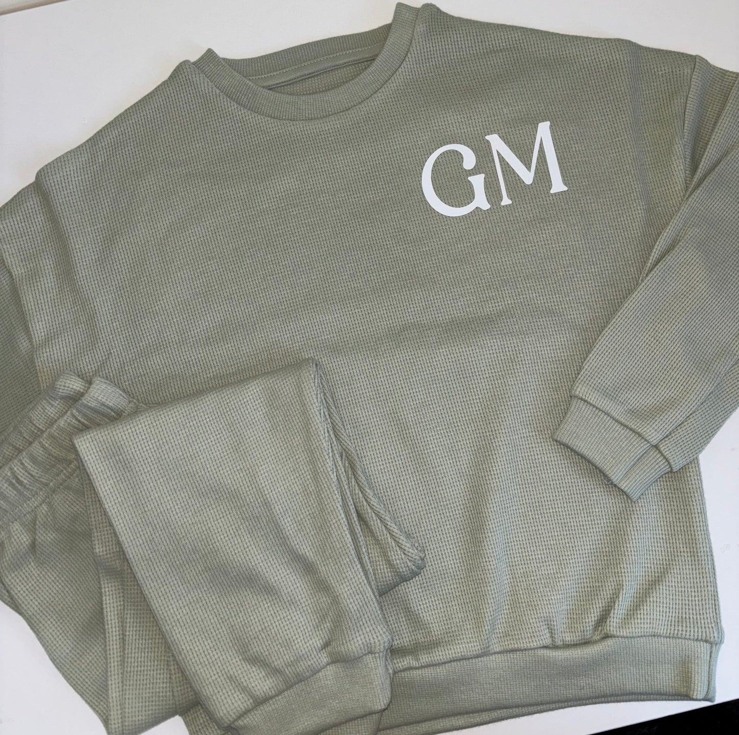 Sage waffle knit tracksuit