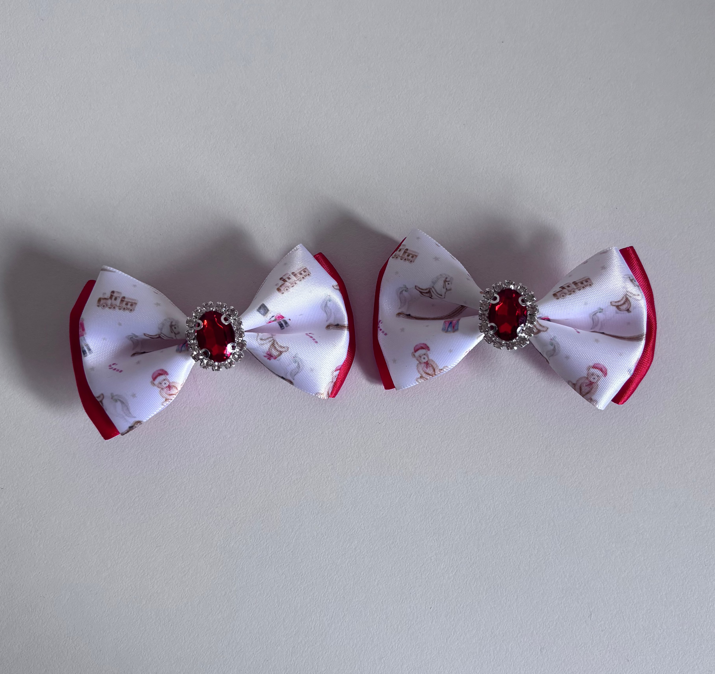 Christmas teddy patterned piggies