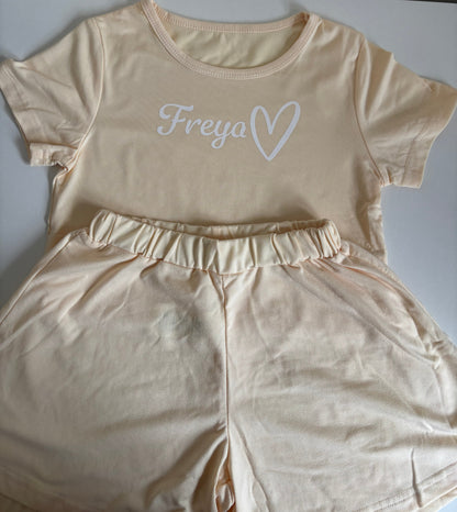 Yellow floaty shorts set