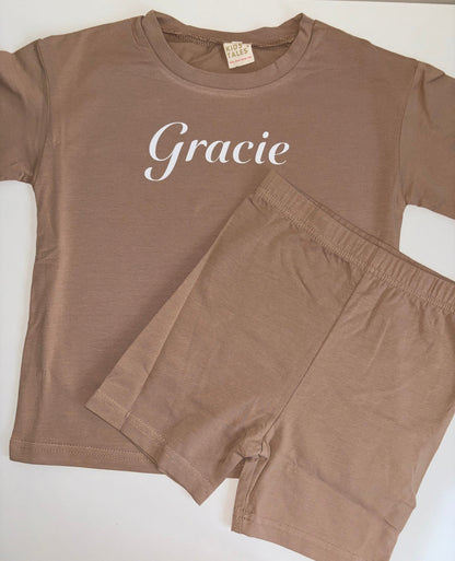 Brown cycling shorts set