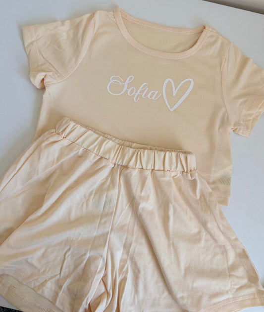 Yellow floaty shorts set