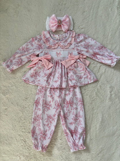Aria vintage bow smock pyjamas