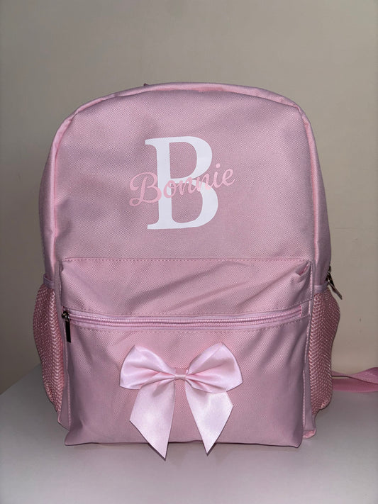 Pink name design backpack