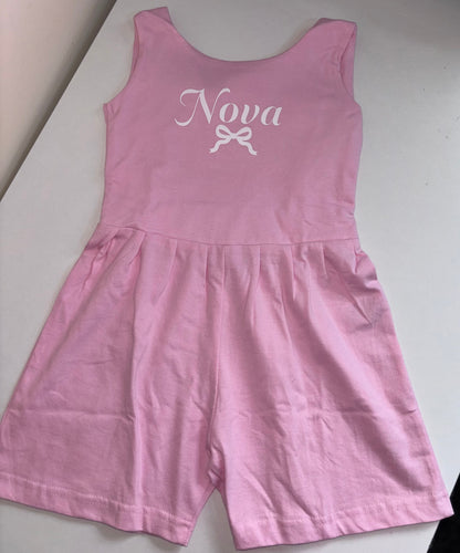 Pink tie back playsuit