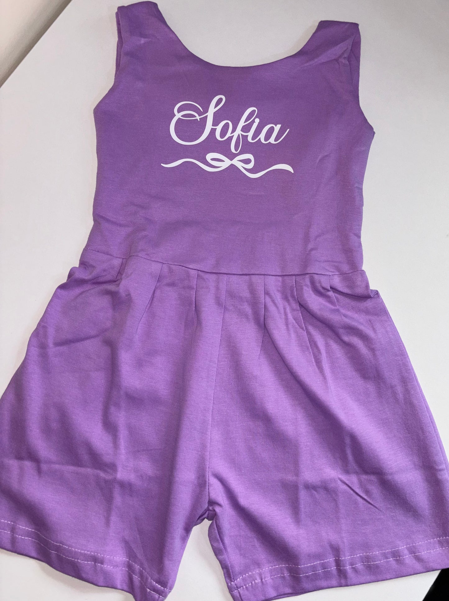Purple tie back playsuit