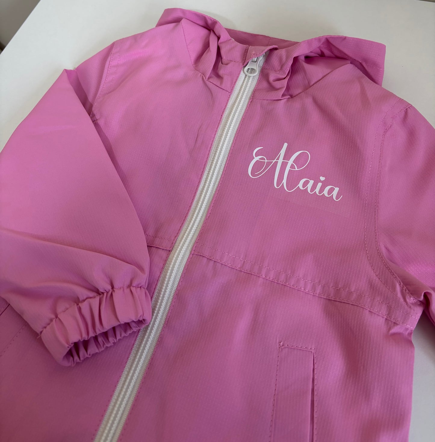 Pink rain coat