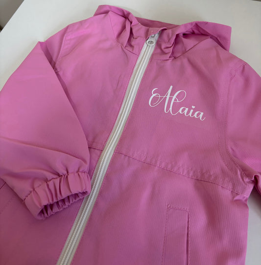 Pink rain coat