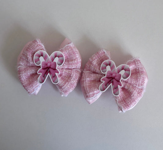 Pink tweed candy canes