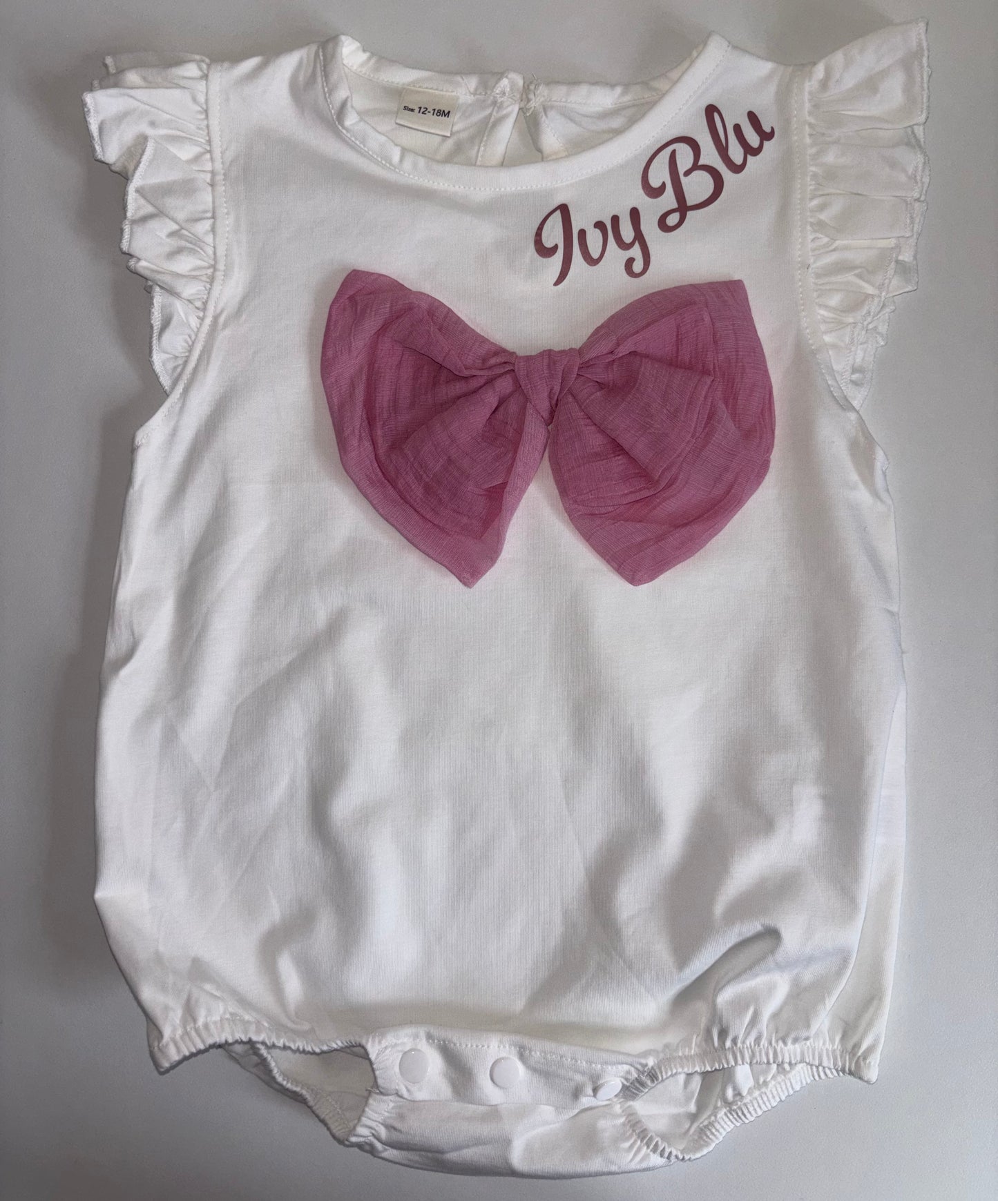 Personalised bow romper