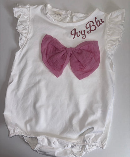 Personalised bow romper