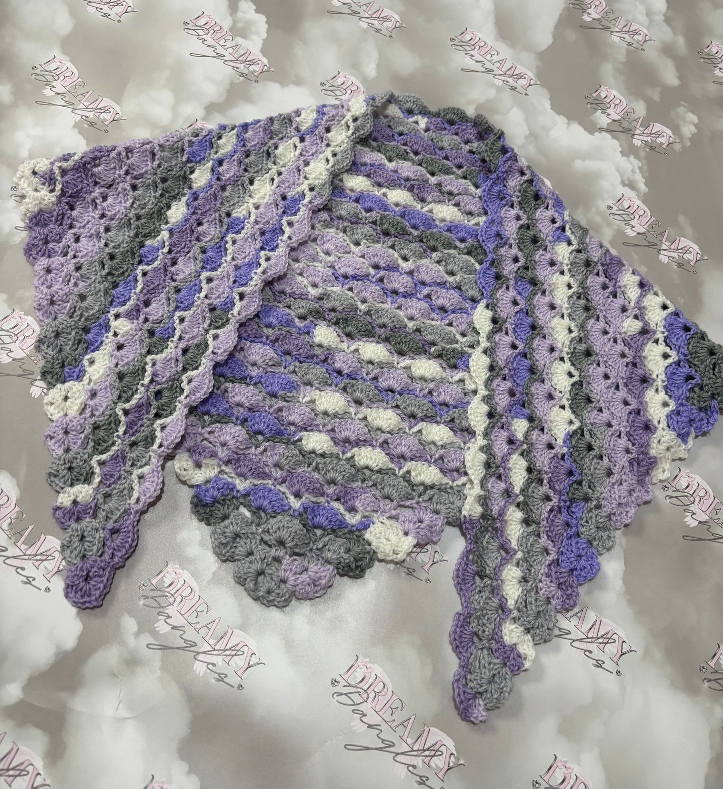 Purple baby shawl - instant dispatch
