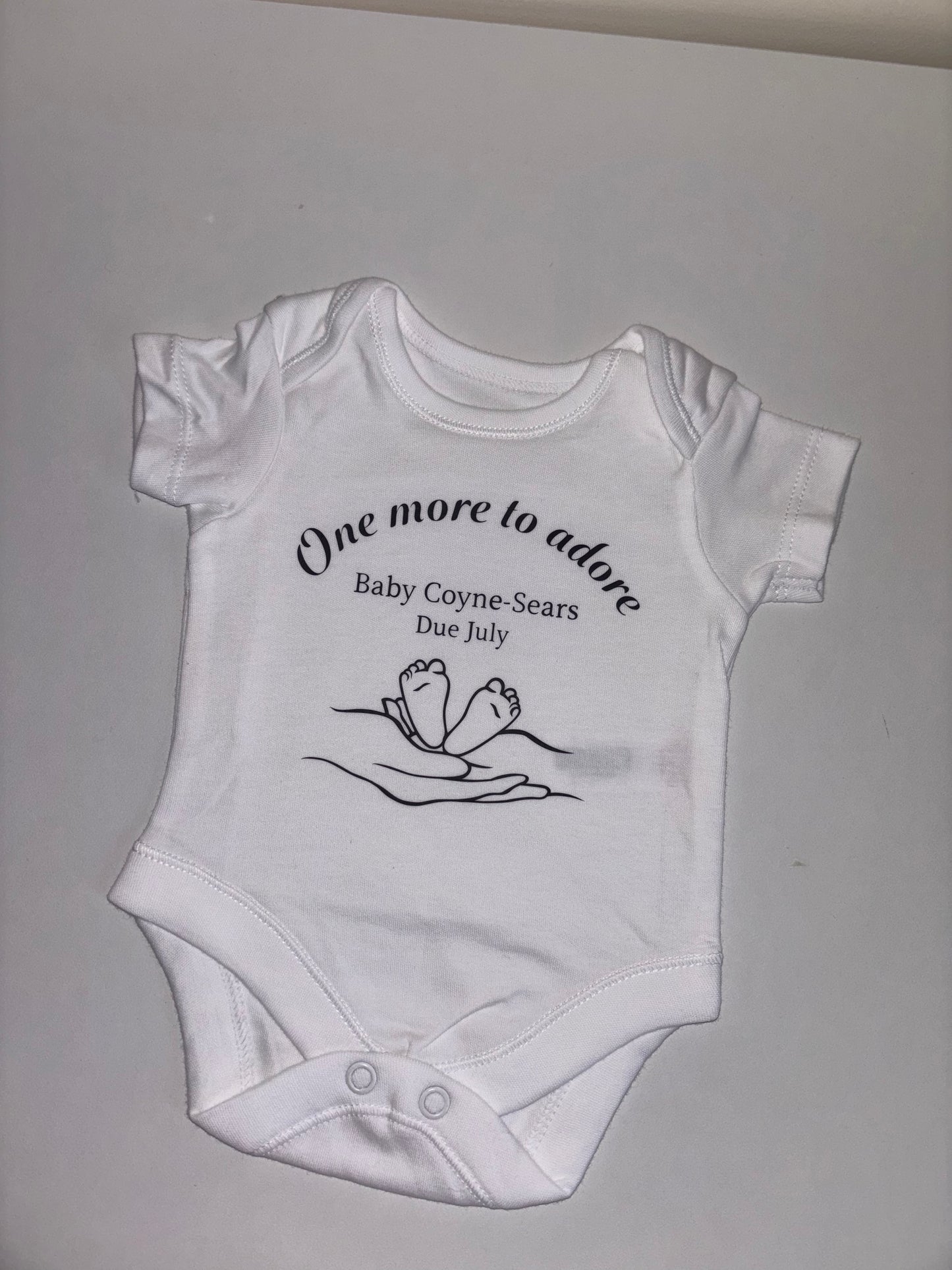 One more to adore pregnancy announcement vest