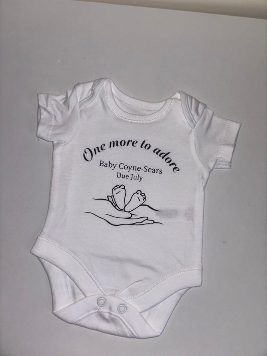 One more to adore pregnancy announcement vest