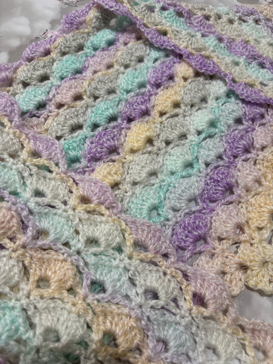 Pastel baby shawl - instant dispatch