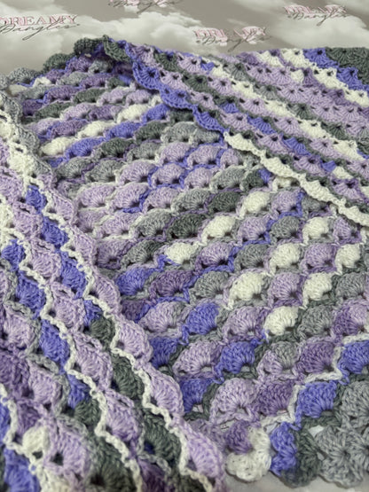 Purple baby shawl - instant dispatch