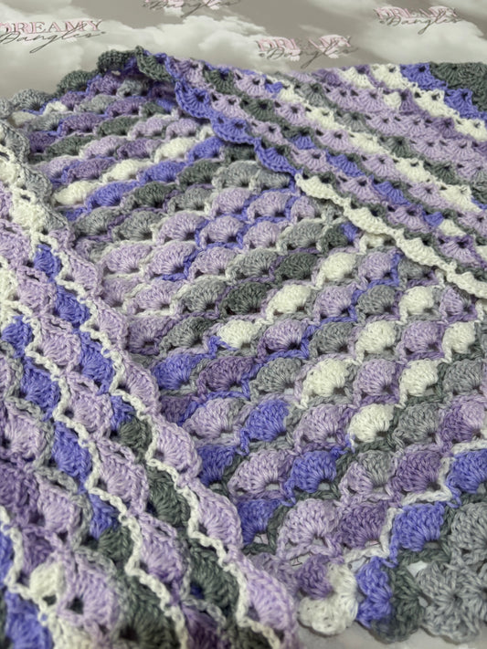 Purple baby shawl - instant dispatch