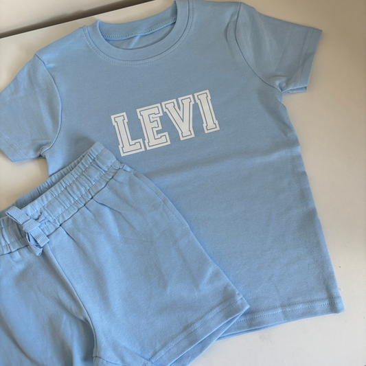 Blue shorts set