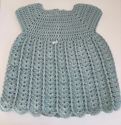 Teal crochet dress 6-12 months - instant dispatch