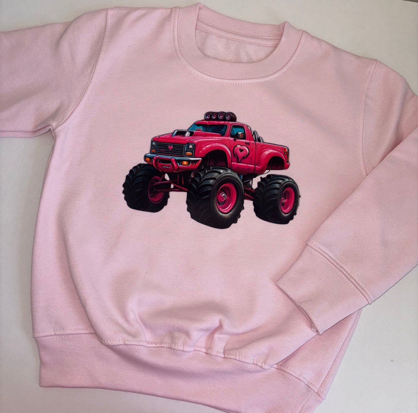 Pink monster truck sweatshirt